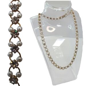 Vintage Womens Necklace Gold Tone Choker Style Wedding Bridal Formal